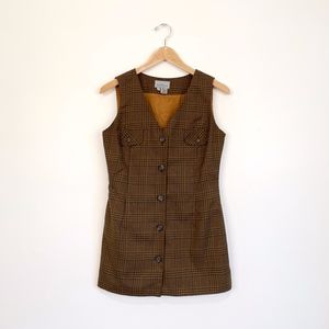 Vintage For Pete’s Sake Brown Vest Mini Dress